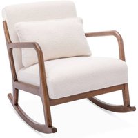 sweeek - Schaukelstuhl aus Holz und Bouclé-Stoff Skandinavisches Design von SWEEEK