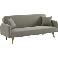 sweeek - Schlafsofa 2-3 Sitzer, Stoffbezug, Füße aus Hevea-Holz, Polyester, Taupe - Taupe von SWEEEK