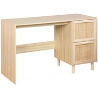 sweeek - Schreibtisch mit Holzdekor und Rohrgeflecht von SWEEEK