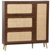 sweeek - Schuhschrank mit Rohrgeflecht und 3 Klapptüren sweeek - Schuhschrank mit Rohrgeflecht und 3 Klapptüren von SWEEEK