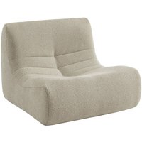 sweeek - Sessel mit strukturiertem Bouclé-Bezug, 1 Sitzer, Bouclé, Beige von SWEEEK