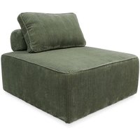 sweeek - Sessel ohne Armlehne mit Cordbezug für ein modulares Sofa, Cord, Grün von SWEEEK