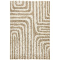 sweeek - Shaggy-Teppich mit geometrischen Mustern beige - 160 x 230 cm sweeek - Shaggy-Teppich mit geometrischen Mustern beige - 160 x 230 cm von SWEEEK