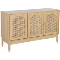 sweeek - Sideboard Holzdekor und Rohrgeflecht 3 Türen 120 cm sweeek - Sideboard Holzdekor und Rohrgeflecht 3 Türen 120 cm von SWEEEK