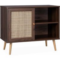 Sideboard mit Rattangeflecht 80 x 39 x 65,8 cm - Dunkles Holz - Sweeek von SWEEEK