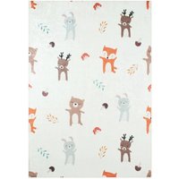 sweeek - Weißer Kinderteppich mit Tiermotiven - 160 x 230 cm von SWEEEK