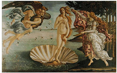 Kreuzstich-Set zur Geburt der Venus, 14 Karat, 400 x 251 Stich, 82 x 56 cm von SWEET HOME