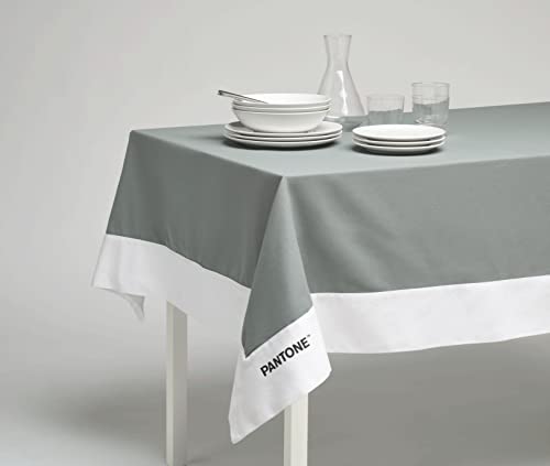 Pantone™ - Rechteckige Tischdecke für 6-Sitzer, 140 x 180 cm, 100 % Baumwolle, 220 g, Grau von SWEET HOME