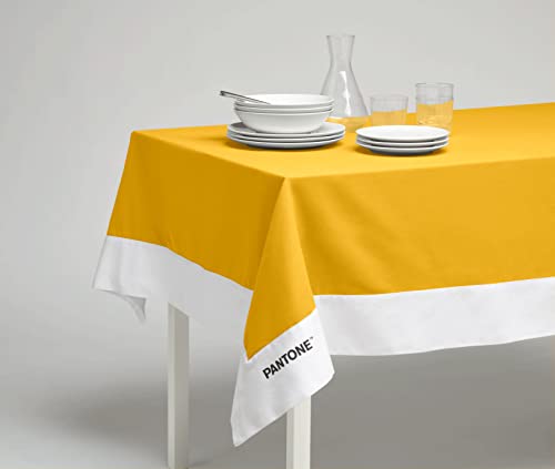 Pantone™ - Rechteckige Tischdecke für 8-Sitzer, 140 x 240 cm, 100 % Baumwolle, 220 g, Gelb von SWEET HOME