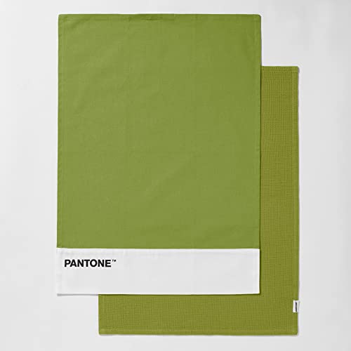 SWEET HOME Pantone™ Geschirrtücher, 50 x 70 cm, 100% Baumwolle, 220 g, einfarbig, mit Logo und 1 Honignest, 2 Stück, hellgrün von SWEET HOME