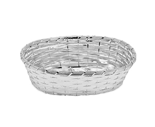 SWEET HOME Brotkorb Versilbert geflochten cod.CA00061SP cm 22x16,5x6,5h by Varotto & Co. von SWEET HOME
