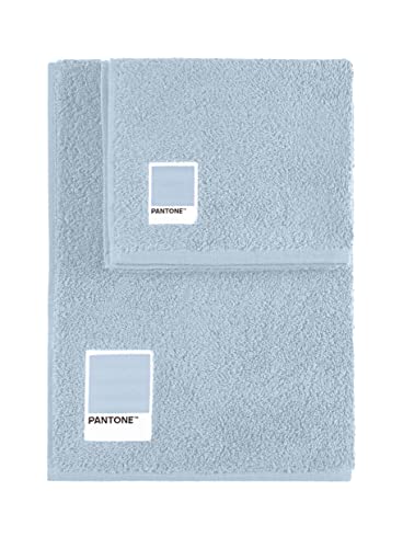 SWEET HOME Pantone™ Handtücher-Set 1+1 bestehend aus Gästehandtüchern 40 x 50 cm + Gesicht 50 x 100 cm, Oeko Tex Zertifiziert, Hellblau von SWEET HOME