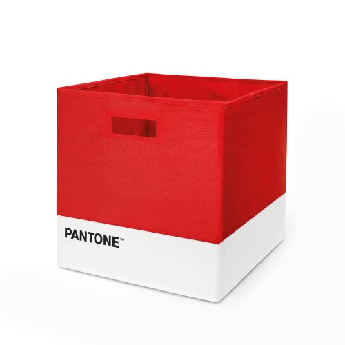 SWEET HOME Pantone™ Mehrzweck-Aufbewahrungsbox, ideal als Aufbewahrungswürfel für Kinder und für den Schrank, platzsparend, faltbar, auch für Bücherregale, 32,5 x 32,5 x 32,5 cm, Rot von SWEET HOME