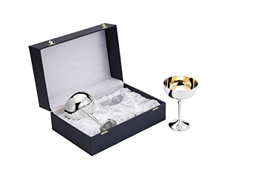 SWEET HOME Tassen Champagner-Eiscreme-Set 2-TLG. Kardinal-Stil, versilbert und vergoldet cod.BC01011AU cm 15h diam.10,5 by Varotto & Co. von SWEET HOME