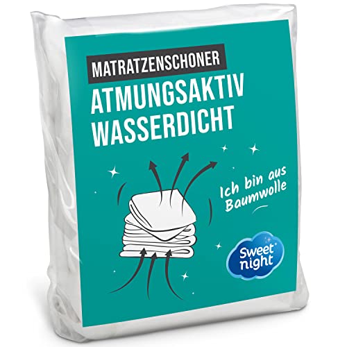 SWEET NIGHT - Matratzenschoner 140x200 cm | Baumwoll | Wasserdichte und saugfähig Matratzenauflage | Leise und atmungsaktiv SWEET NIGHT - Matratzenschoner 140x200 cm | Baumwoll | Wasserdichte und saugfähig Matratzenauflage | Leise und atmungsaktiv von SWEET NIGHT