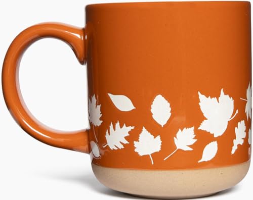 Sweet Water Decor Handgefertigte Steingut-Kaffeetasse mit Herbstblätter-Design – gemütliche und stilvolle Herbst-Kaffeetassen – einzigartige, langlebige Herbst-Tassen für den Herbst – perfekte von SWEET WATER DECOR
