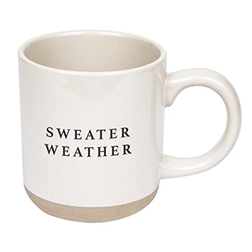 Sweet Water Decor Sweater Weather Kaffeetasse aus Steingut, mikrowellen- und spülmaschinenfest, 400 ml, Herbstgeschenk, Winter-Kaffeetasse von SWEET WATER DECOR