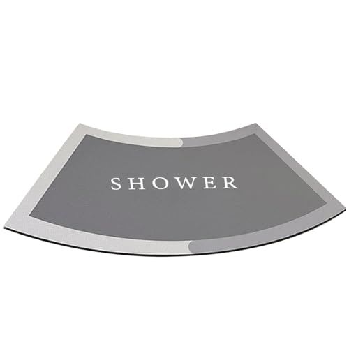SWEETBIUTI Gebogene Duschmatte Gebogene Badematte absorbierender Duschteppich Nicht -Schlupf -Quadrant Badezimmermatten Waschbar schnell trockener Ecke Duschteppich für kreisförmige Dusche 16x30 von SWEETBIUTI