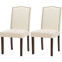 Sweetcrispy - Esszimmerstühle 2er Set, Elegant und Schön Modern Stühle Esszimmer, Leinenstoff Gepolstert küchenstühle, Kratzfester Boden von SWEETCRISPY