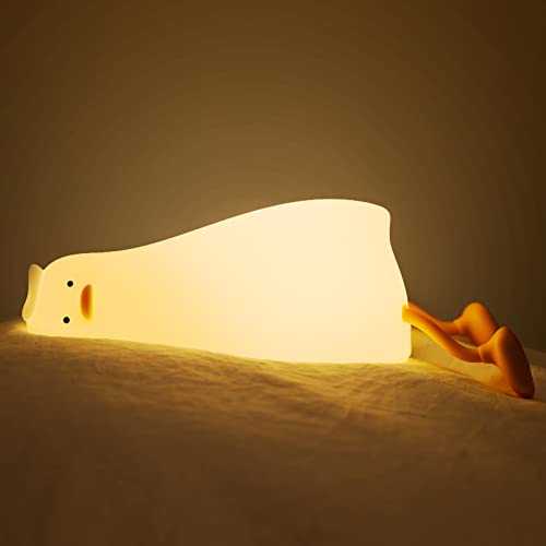 SWEETFULL LED Ente Nachtlicht Kinder, Nachtlampe Nachtlicht Baby Kinderzimmer Deko Stilllicht Dimmbar Nachttischlampe Touch Dimmbar Silikon Lampe für Babyzimmer von SWEETFULL