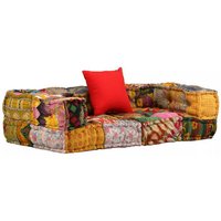 2-Sitzer Modulares Sofa mit Armlehnen Stoff Patchwork 10996 von SWEIKO