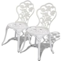 Bistro-Stühle 2 Stk. Aluminiumguss Weiß 27555 von SWEIKO