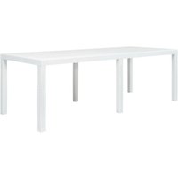 Gartentisch Weiß 220 x 90 x 72 cm Kunststoff Rattan-Optik 29737 von SWEIKO