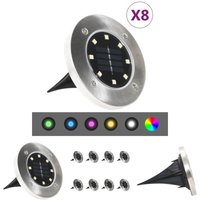 Sweiko - Solar-Bodenleuchten 8 Stk. LED-Leuchtmittel rgb Farbe von SWEIKO