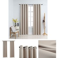 Sweiko - Verdunkelungsvorhänge mit Metallösen 2 Stk. Beige 140x175 cm VDFF03340DE von SWEIKO