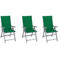 Verstellbare Gartenstühle 3 Stk. mit Auflagen Massivholz Akazie FF3064733DE von SWEIKO