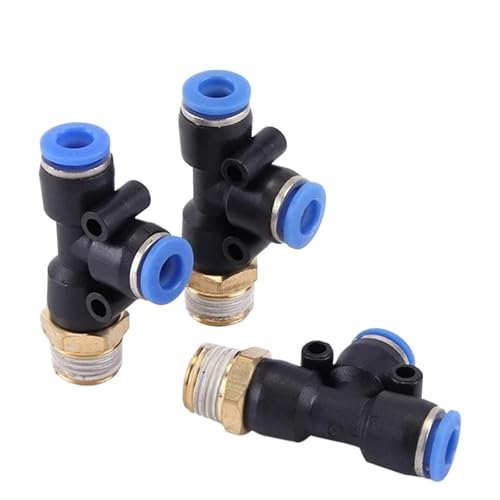 T-Stück Luft Pneumatische Armaturen Anschluss 4 6 8 10 12mm Auf Außengewinde M5 "1/8" 1/4 "3/8" 1/2"(PD6-M5) von SWEWDSQG