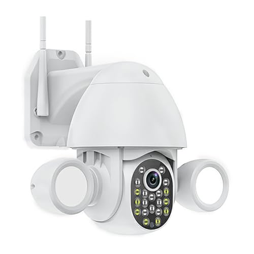 SWHC 3MP HD Überwachungskamera, 360° Überwachungskamera Aussen,Kamera 2.4GHz WiFi,mit Vollfarbige Nachtsicht Intelligent Tracking 2-Wege-Audio SD/Cloud Speicher,IP65,Funktioniert Mit Alexa von SWHC