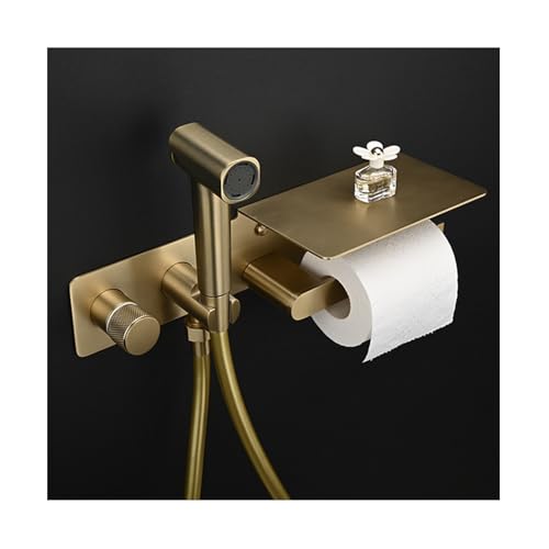 SWHC Bidet Handbrause, 2 Modus Bidet Brause Wandhalterung Jet Spray Toilet Hochdruck Bidet Toilettensprüher Anti-Rost Bidet Dusche WC Tragbarer Duschkopf mit Toilettenpapierhalter SWHC Bidet Handbrause, 2 Modus Bidet Brause Wandhalterung Jet Spray Toilet Hochdruck Bidet Toilettensprüher Anti-Rost Bidet Dusche WC Tragbarer Duschkopf mit Toilettenpapierhalter von SWHC