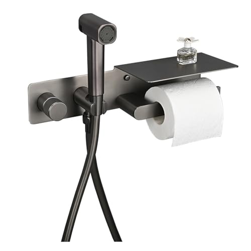 SWHC Bidet Handbrause, 2 Modus Bidet Brause Wandhalterung Jet Spray Toilet Hochdruck Bidet Toilettensprüher Anti-Rost Bidet Dusche WC Tragbarer Duschkopf mit Toilettenpapierhalter SWHC Bidet Handbrause, 2 Modus Bidet Brause Wandhalterung Jet Spray Toilet Hochdruck Bidet Toilettensprüher Anti-Rost Bidet Dusche WC Tragbarer Duschkopf mit Toilettenpapierhalter von SWHC