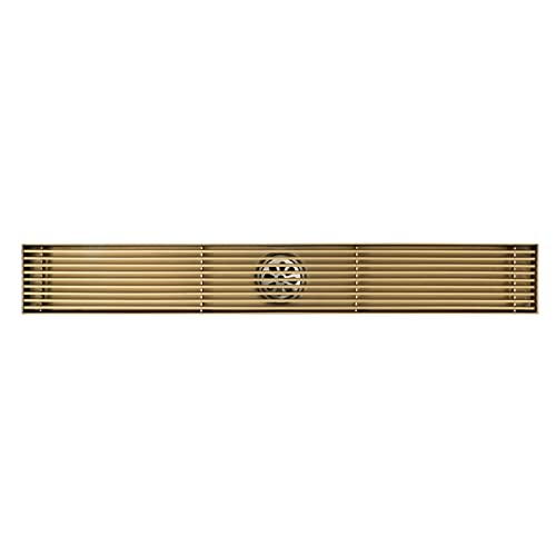 SWHC Duschrinne 60cm, 304 Edelstahl Bodenablauf Duschrinne Extra Flach Herausnehmbar Duschablauf Großer Hubraum Bodenablauf Abdeckung Anti Geruch Haarsieb Dusche,Brushed Gold SWHC Duschrinne 60cm, 304 Edelstahl Bodenablauf Duschrinne Extra Flach Herausnehmbar Duschablauf Großer Hubraum Bodenablauf Abdeckung Anti Geruch Haarsieb Dusche,Brushed Gold von SWHC