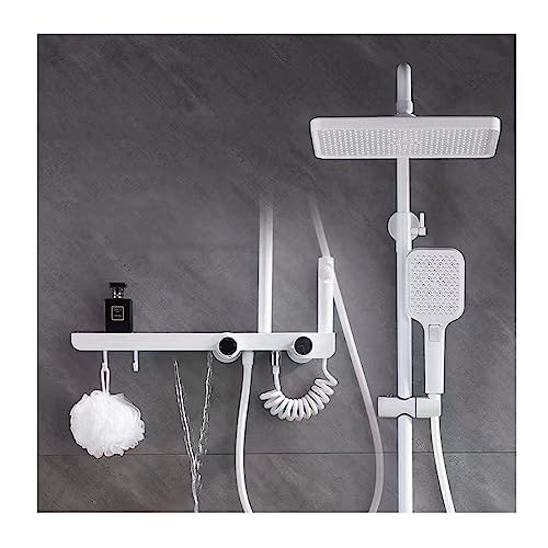 SWHC Duschsystem, Weiß Duschamaturenset 4 Funktionen Duschset Wandhalterung Dusche Regendusche Set Duschgarnitur mit Regendusche, Duschkopf, Bidet Handbrause, Wasserfallhahn SWHC Duschsystem, Weiß Duschamaturenset 4 Funktionen Duschset Wandhalterung Dusche Regendusche Set Duschgarnitur mit Regendusche, Duschkopf, Bidet Handbrause, Wasserfallhahn von SWHC