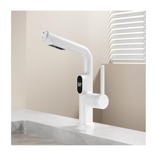 SWHC Wasserhahn Bad 3 Modi mit Brause Ausziehbar, Waschtischarmatur LED Smart Digitalanzeige Waschbecken Armaturen 360° Drehung Mischbatterie Waschbecken Anhebbar Wasserhahn Badezimmer SWHC Wasserhahn Bad 3 Modi mit Brause Ausziehbar, Waschtischarmatur LED Smart Digitalanzeige Waschbecken Armaturen 360° Drehung Mischbatterie Waschbecken Anhebbar Wasserhahn Badezimmer von SWHC