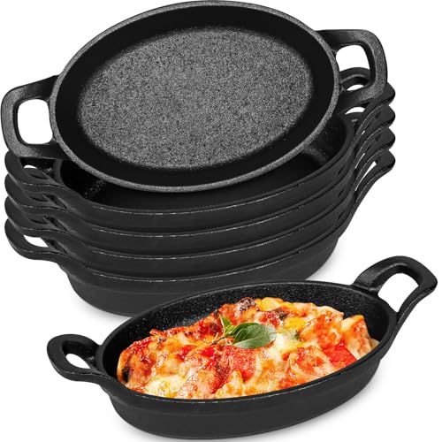 6 Stück Mini Gusseisen Servierpfännchen Set | 15.5 x 9.5 cm kleine Bratpfannen mit Griff | Gusseisen Grillpfannen, Pfännchen, Servierpfanne, Grillpfanne, Gusspfanne, antihaftbeschichtet 6 Stück Mini Gusseisen Servierpfännchen Set | 15.5 x 9.5 cm kleine Bratpfannen mit Griff | Gusseisen Grillpfannen, Pfännchen, Servierpfanne, Grillpfanne, Gusspfanne, antihaftbeschichtet von SWHCM