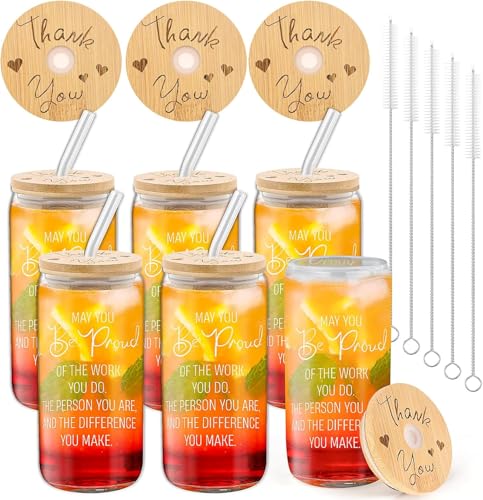 Glas mit Deckel und Strohhalm,Eiskaffee gläser 470ml,Dankeschön-Geschenke Trinkglas Trinkgläser mit Strohhalm und Deckel Inspirierende Wertschätzung Geburtstagsgeschenke für Mitarbeiter Lehrer Mitarbe Glas mit Deckel und Strohhalm,Eiskaffee gläser 470ml,Dankeschön-Geschenke Trinkglas Trinkgläser mit Strohhalm und Deckel Inspirierende Wertschätzung Geburtstagsgeschenke für Mitarbeiter Lehrer Mitarbe von SWHCM