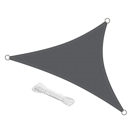 swift Sonnensegel Dreieckig 3x3x3 Meter UV Schutz HDPE Wetterbeständig Atmungsaktiv Dreieck 3x3x3m Sonnenschutz Balkon Garten und Terrasse, Anthrazit von swift