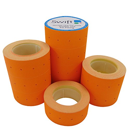 Swift 22 x 12 mm Preis Gun Etiketten Orange 10 Rollen 5,000 Labels von SWIFT