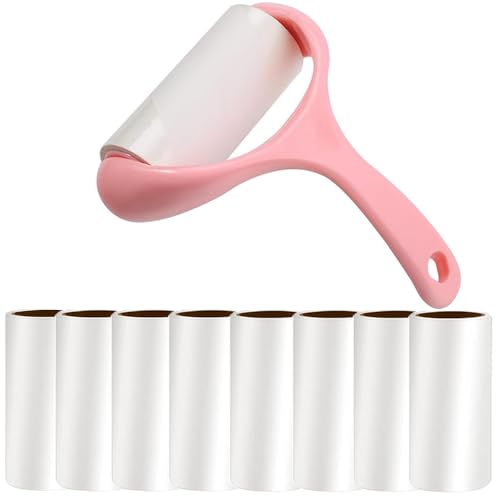 SWIHELP Fusselrolle [1 Handgriff + 9 Rollen Ersatz, 540 Blatt], Klebrig Fusselroller, Fussel Rollender klebriger Pflücker Haustierhaare, Manuelle Entstaubung Entferner von SWIHELP