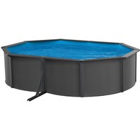 Basic Pool Oval 490 x 360 x 120 cm, Anthracite Grey - Black von SWIM & FUN