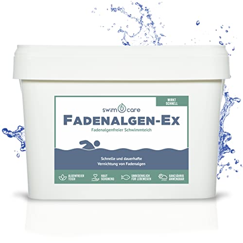 swimcare® Fadenalgen-Ex - 10 kg - Fadenalgenfreier Schwimmteich - Gegen Fadenalgen im Teich und Pool - Wirkt schnell - Unbedenklich für alle Lebewesen - Frei von Phosphat, Kupfer und Schwermetallen von SWIMCARE