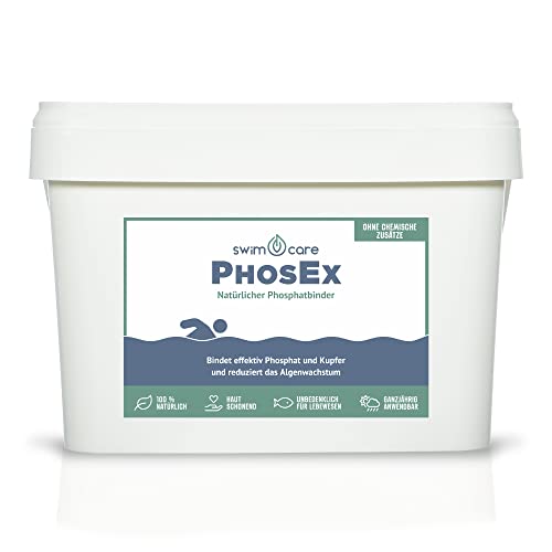 swimcare® PhosEx - 5 kg - Natürlicher Phosphatbinder für Schwimmteiche - Reduziert Algenwachstum - Ganzjährig anwendbar - Ohne chemische Zusätze von SWIMCARE