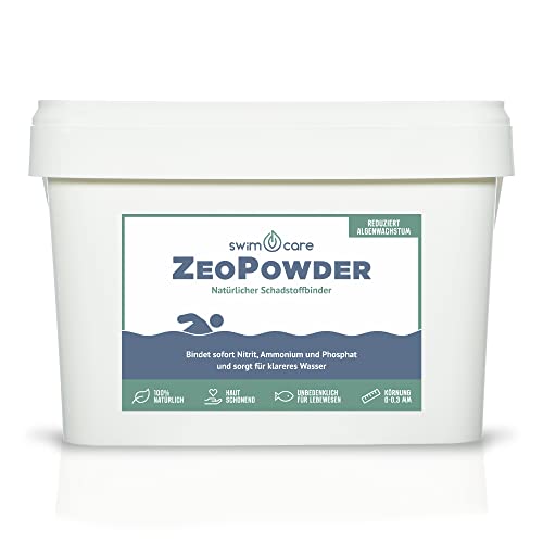 swimcare® ZeoPowder - 10 kg - Stickstoffentferner für Schwimmteich und Naturpool - 100% Natürlicher Schadstoffbinder - Schonende Pflege und klares Wasser - Verbesserung der Wasserqualität von SWIMCARE