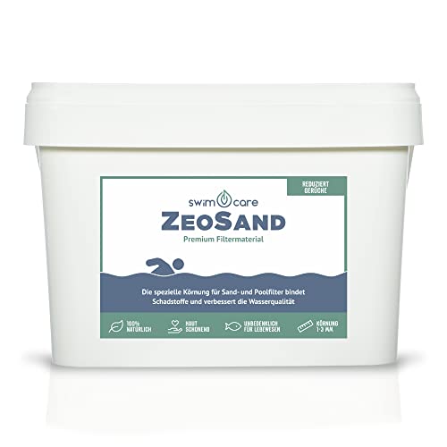 swimcare® ZeoSand - 10 kg - Premium Filtermaterial für Sandfilter - Natürliches Filtermedium für Schwimmteich und Pool - Klares Wasser und Reduzierung von Algenwachstum und Gerüchen von SWIMCARE