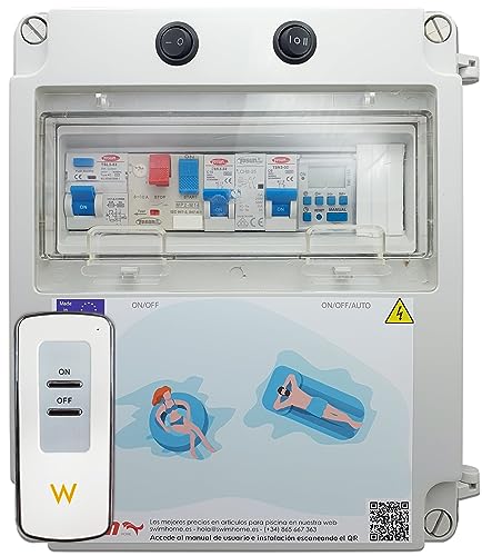 SWIMHOME Elektrischer Rahmen für Pools mit Chloranlage, mit Motorschutz, Transformator 300 W, Fernbedienung für Beleuchtung ON/Off (2 PS (6-10 A)) von SWIMHOME