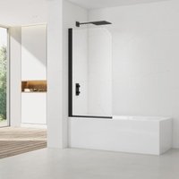150 x 80 cm Schwenkbare Badewannenabtrennung aus Glas, links und rechts schwenkbar, schwarz (SATVZUNIKCT80) - Swiss Aqua Technologies von SWISS AQUA TECHNOLOGIES