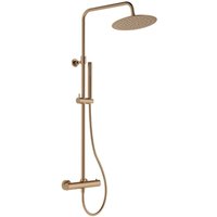 Swiss Aqua Technologies - Aurum Duschsäule mit Thermostatmischer + 2-Strahl Handbrause + Kopfbrause, Roségold gebürstet (satsstkaurbrg) von SWISS AQUA TECHNOLOGIES